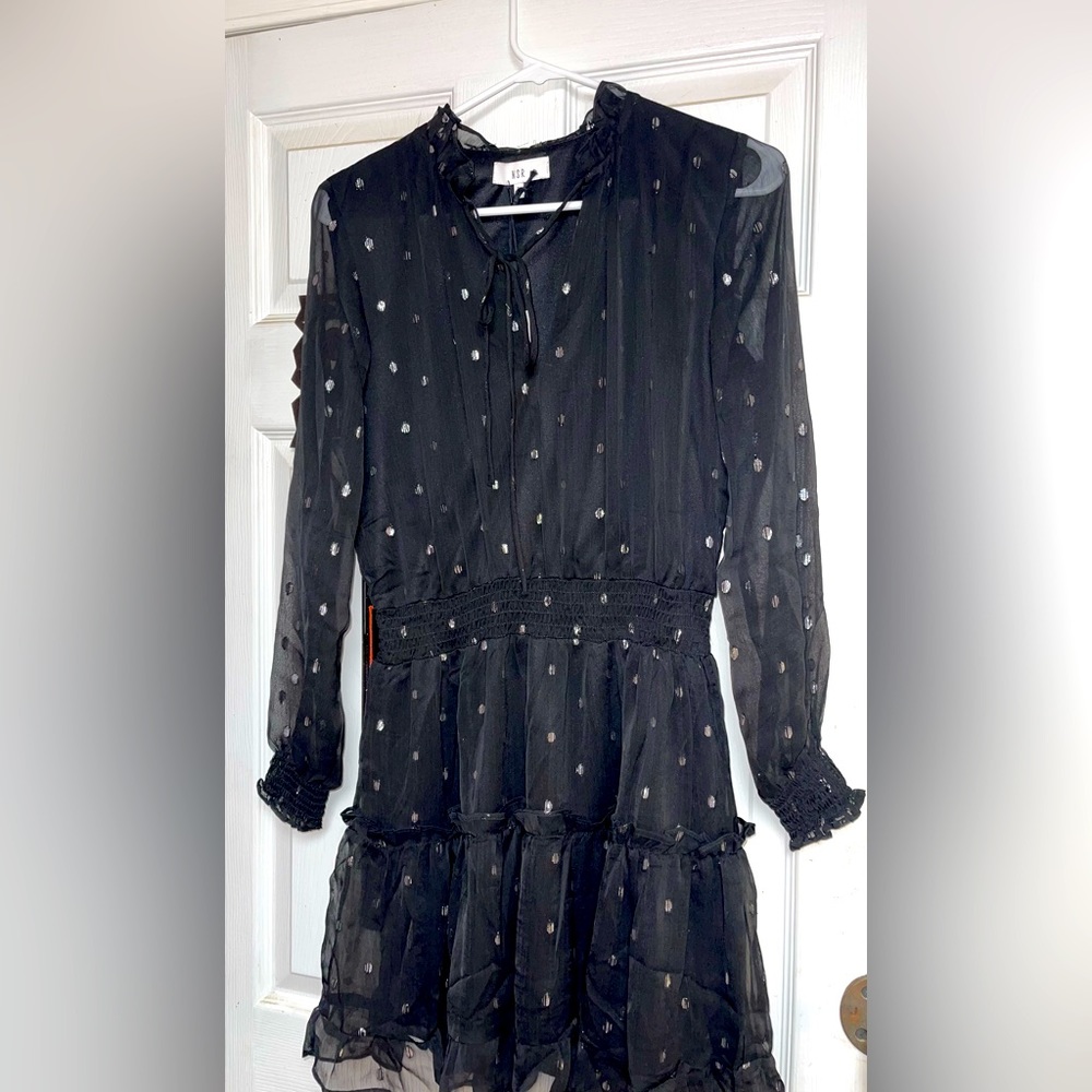 Beautiful black with silver dress; NWT
